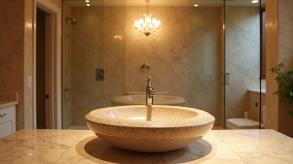 Optez pour une vasque en pierre naturelle pour une salle de bain unique